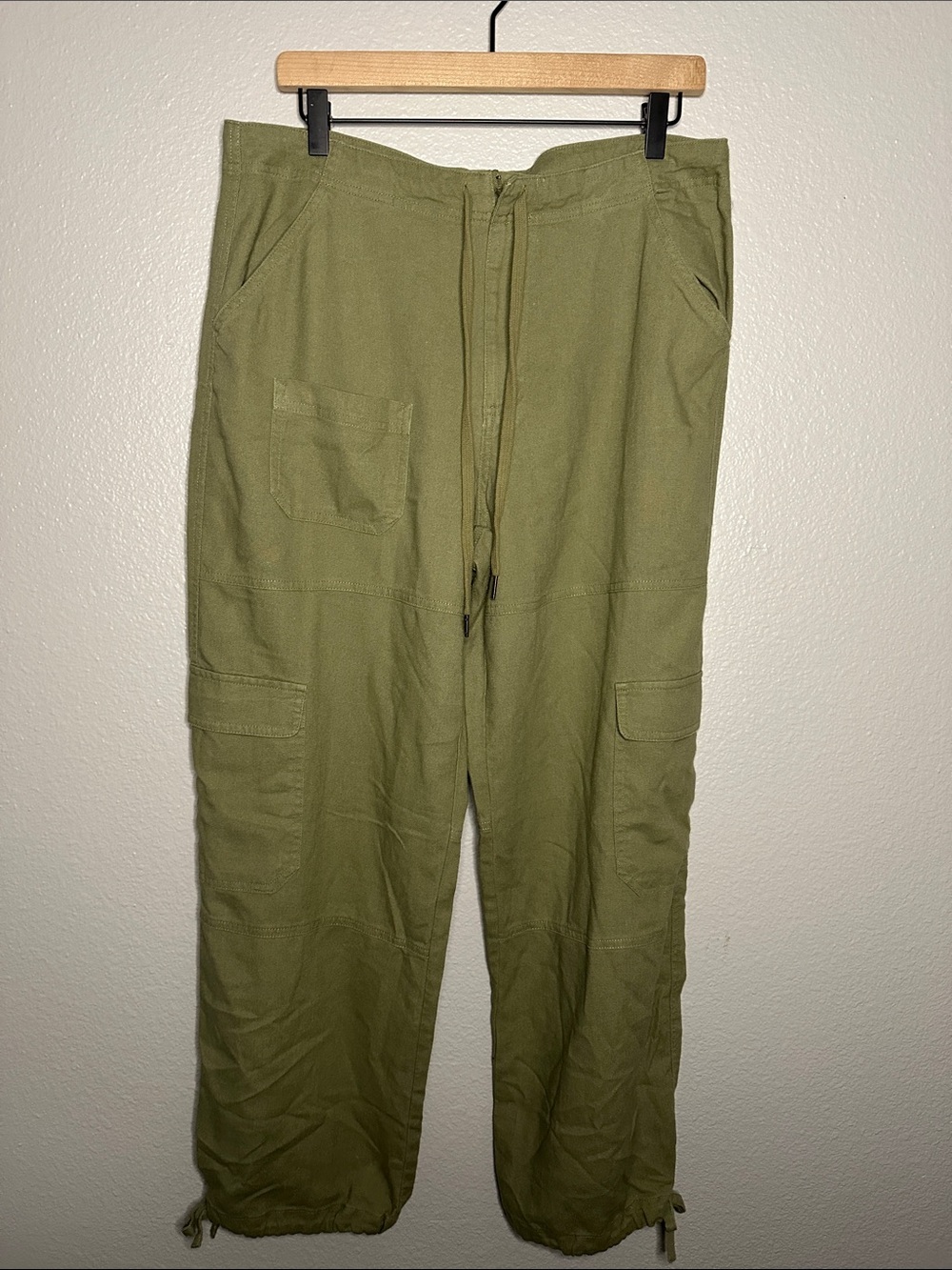 Rewash Olive Green Linen Blend Cargo Utility Pants Size 11/30